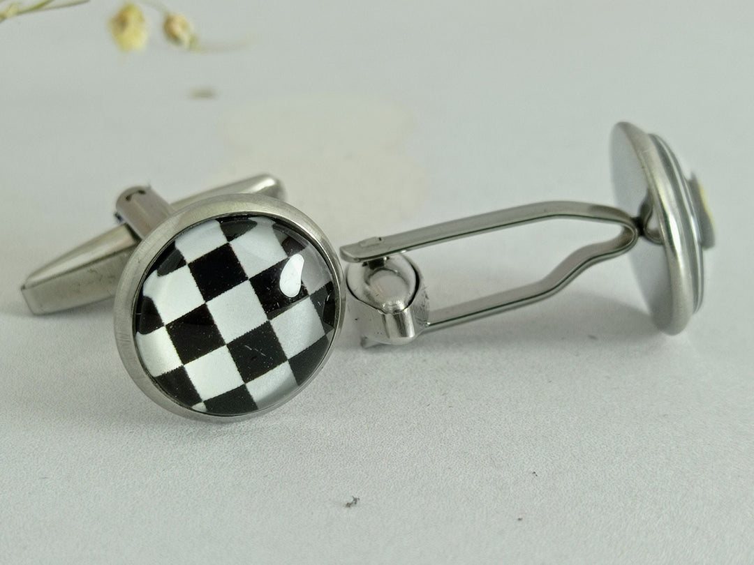 Black and white cuff links