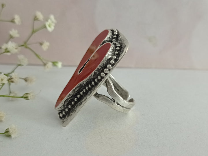 Large red heart ring