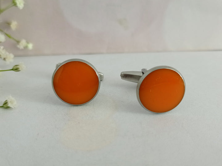 Orange cuff links