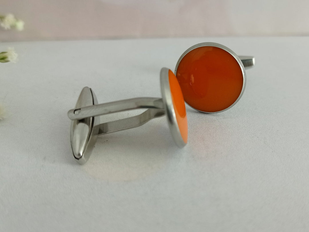 Orange cuff links