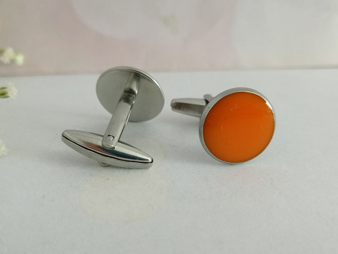 Orange cuff links