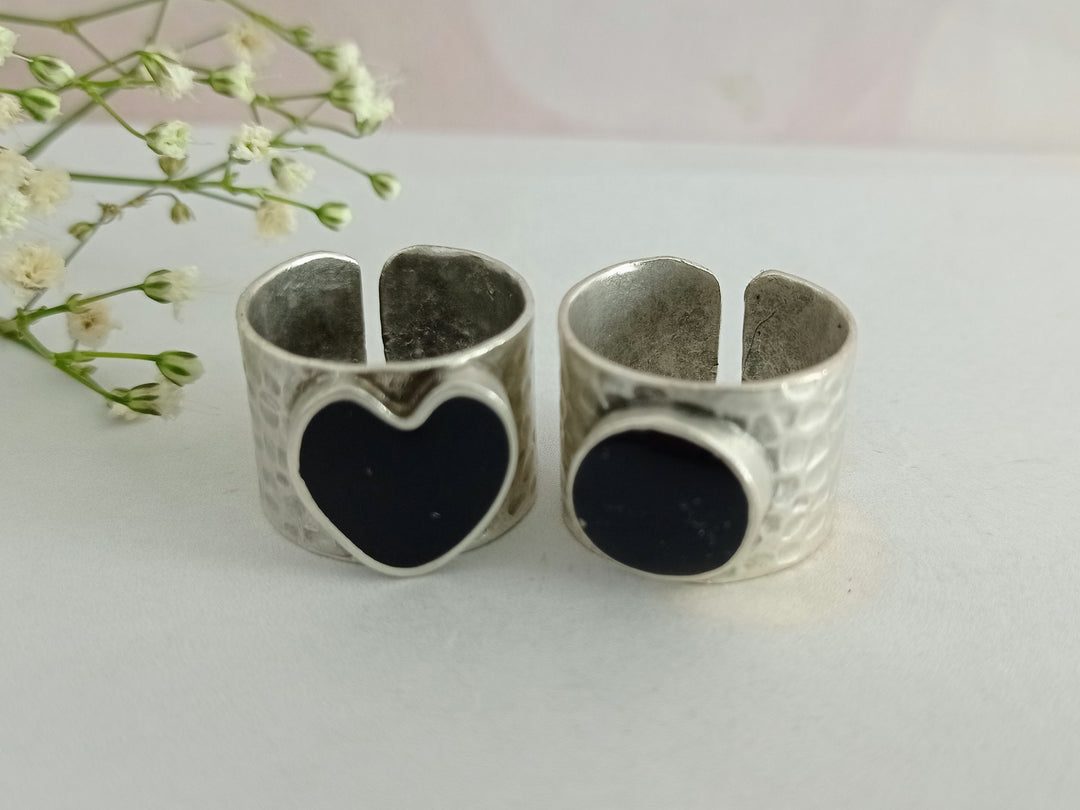 Silver open cuff ring