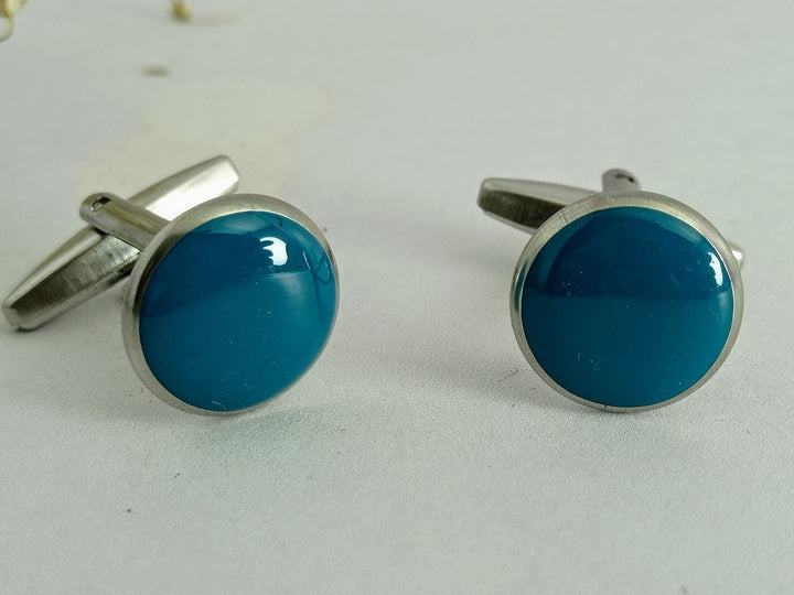 Teal blue cufflinks