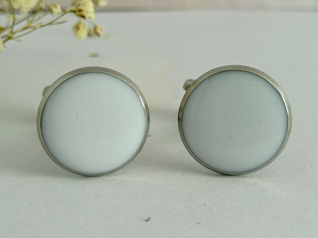 White cuff links