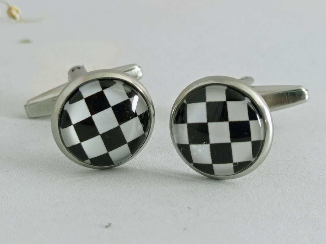 Black and white cuff links