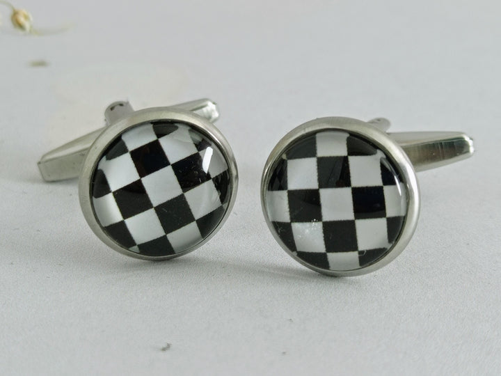 Black and white cuff links