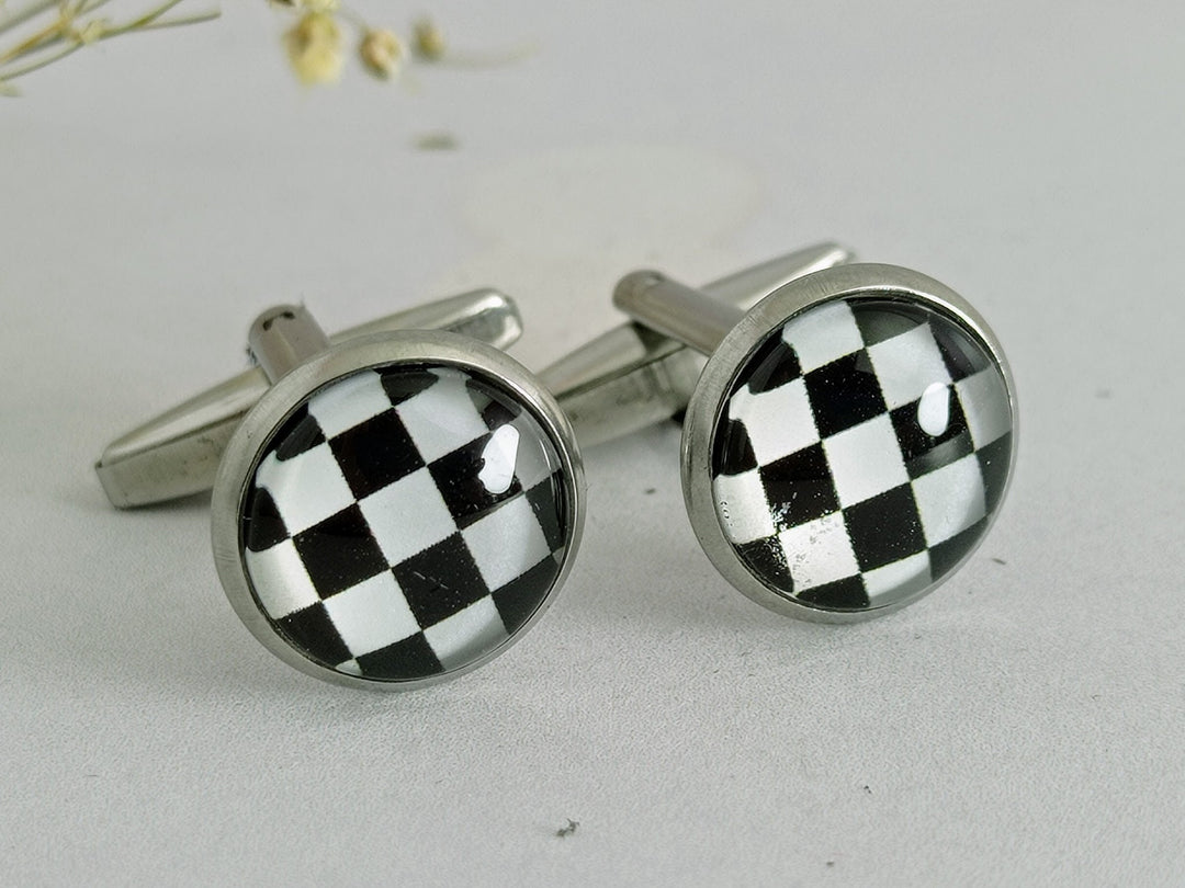 Black and white cuff links