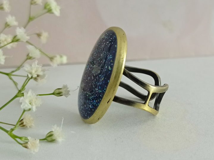 Blue cocktail ring