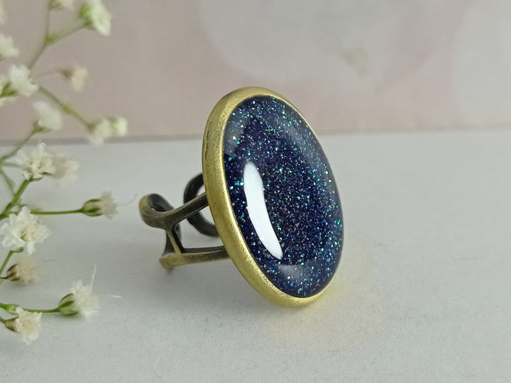 Blue cocktail ring