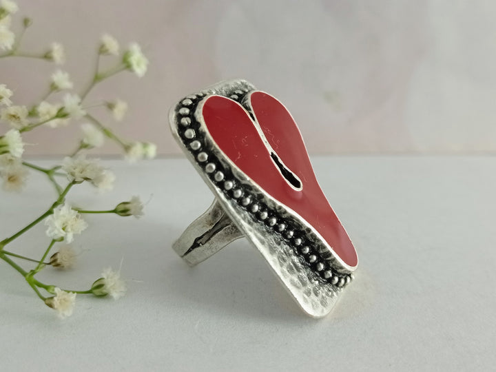 Large red heart ring