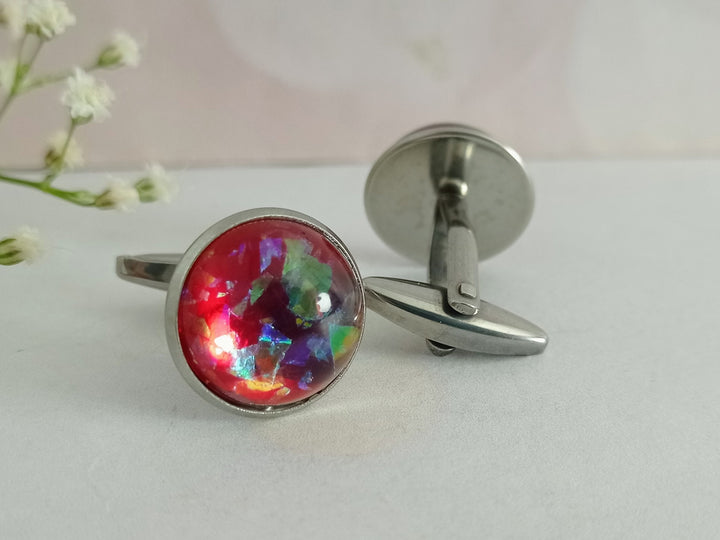 Large red cuff links