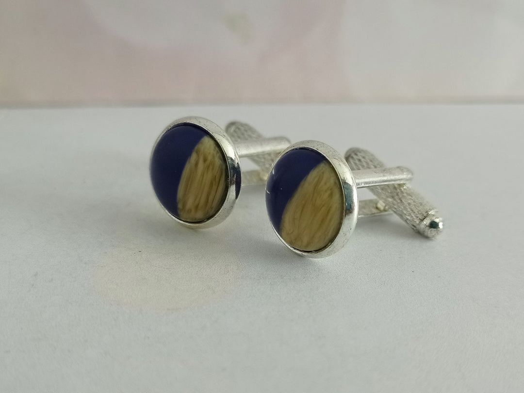 Wood cuff links