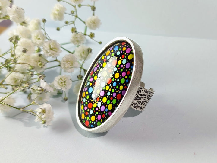 Big silver statement ring
