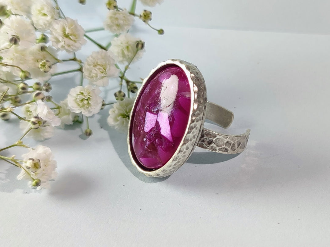 antique magenta Opal ring