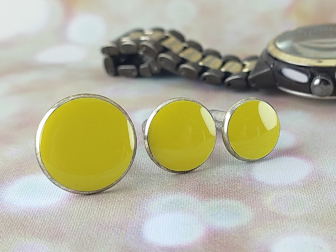 yellow cuff links for men